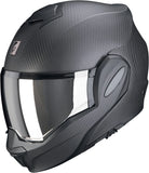 Casco Modulare Per Moto Scorpion Exo Exo-Tech Evo Carbon Carbon Fiber Nero Opaco Solid Taglia Xs