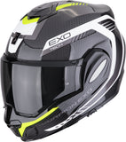 Flip-Up Motorcycle Helmet Scorpion Exo Exo-Tech Evo Carbon Carbon Fiber Black Neon Yellow Cosy Size M