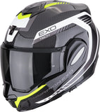 Casco Modulare Per Moto Scorpion Exo Exo-Tech Evo Carbon Carbon Fiber Nero Neon Giallo Cosy Taglia Xs