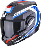 Casco Modulare Per Moto Scorpion Exo Exo-Tech Evo Carbon Carbon Fiber Nero Blu Rosso Cosy Taglia L