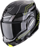 Casco Modulare Per Moto Scorpion Exo Exo-Tech Evo Polycarbonate Nero Neon Giallo Conquer Taglia M
