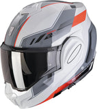 Casco Modulare Per Moto Scorpion Exo Exo-Tech Evo Polycarbonate Grigio Rosso Socius Taglia Xxl