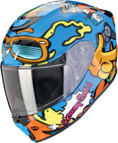 Casco Integrale Per Moto Scorpion Exo Exo-Jnr Air Polycarbonate Blu Arancione Fun Taglia L