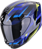 Full-Face Motorcycle Helmet Scorpion Exo Exo-391 Polycarbonate Black Blue Aaxo Size Xl