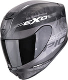 Casco Integrale Per Moto Scorpion Exo Exo-391 Polycarbonate Nero Opaco Argento Ava Taglia Xs