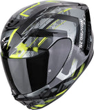 Casco Integrale Per Moto Scorpion Exo Exo-391 Polycarbonate Nero Giallo Neon Clutter Taglia Xs