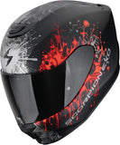 Casco Integrale Per Moto Scorpion Exo Exo-391 Polycarbonate Nero Opaco Argento Rosso Wolf Taglia Xxl