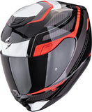 Casco Integrale Per Moto Scorpion Exo Exo-391 Polycarbonate Nero Rosso Leo Taglia Xs