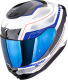 Casco Integrale Per Moto Scorpion Exo Exo-391 Polycarbonate Bianco Blu Leo Taglia Xxl