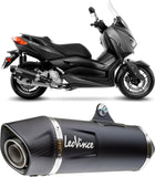 Complete Exhaust System Without Catalytic Converter And Without Sound Certification Nero Stainless Steel Carbon Fiber End Cap - Leovince Compatible With Yamaha X-Max 125 (2018-2020)