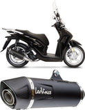 Complete Exhaust System Without Catalytic Converter And Without Sound Certification Nero Stainless Steel Carbon Fiber End Cap - Leovince Compatible With Honda Sh 125 I (2020-2023)
