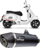 Impianto Di Scarico Completo Non Catalizzato E Senza Omologazione Suono Nero Acciaio Fondello Carbonio - Leovince Compatibile Con Piaggio Vespa Gts 300 Hpe (2021-2024)