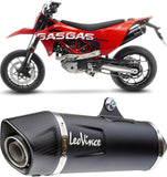Exhaust Tip Without Sound Certification Nero Stainless Steel Carbon Fiber End Cap - Leovince Compatible With Gasgas Sm 700 (2022-2024)