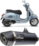 Terminale Di Scarico Senza Omologazione Suono Nero Acciaio Fondello Carbonio - Leovince Compatibile Con Piaggio Vespa Gts 125 Ie - Super (2021-2024)
