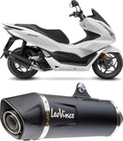 Impianto Di Scarico Completo Non Catalizzato E Senza Omologazione Suono Nero Acciaio Fondello Carbonio - Leovince Compatibile Con Honda Pcx 125 (2021-2024)
