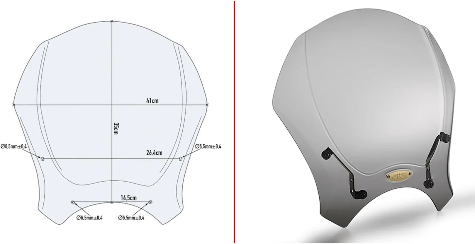 Cupolino Universale Fumé - Givi Compatibile Con Triumph Trident 660 (2021-2024)