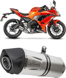 Impianto Di Scarico Completo Non Catalizzato E Senza Omologazione Suono Lv One Evo Acciaio Fondello Carbonio - Leovince Compatibile Con Kawasaki Ninja 650 (2017-2019)