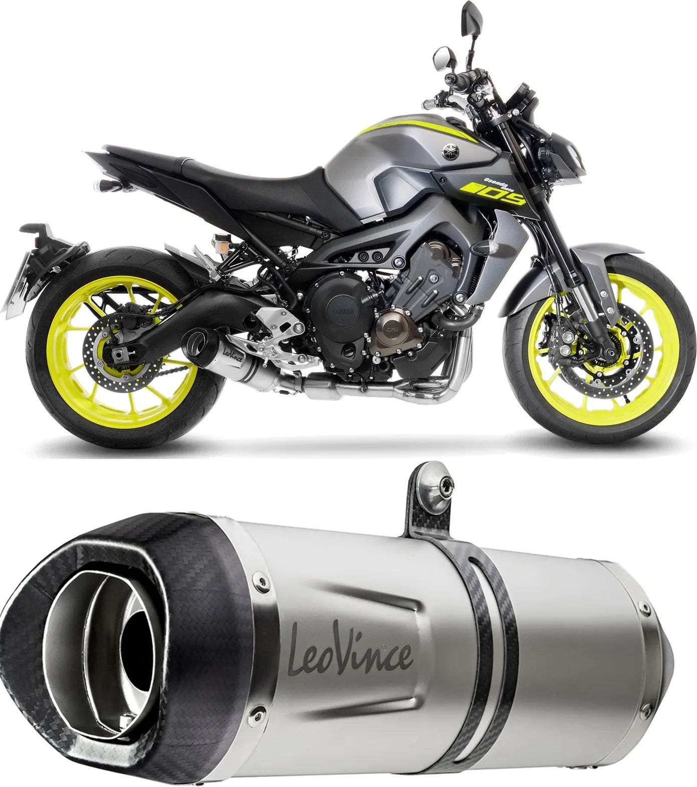 Impianto Di Scarico Completo Non Catalizzato E Senza Omologazione Suono Lv One Evo Acciaio Fondello Carbonio - Leovince Compatibile Con Yamaha Tracer 900 (2017-2020)