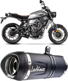 Impianto Di Scarico Completo Non Catalizzato E Senza Omologazione Suono Lv One Evo Acciaio Nero Fondello Carbonio - Leovince Compatibile Con Yamaha Xsr 700 (2016-2020)
