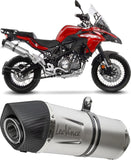 Terminale Di Scarico Senza Omologazione Suono Lv One Evo Acciaio Fondello Carbonio - Leovince Compatibile Con Benelli Trk 502 X (2018-2024)