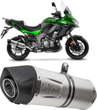 Exhaust Tip Without Sound Certification Lv One Evo Stainless Steel Carbon Fiber End Cap - Leovince Compatible With Kawasaki Versys 1000 (2019-2024)