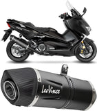 Impianto Di Scarico Completo Non Catalizzato E Senza Omologazione Suono Lv One Evo Acciaio Full Nero Fondello Carbonio - Leovince Compatibile Con Yamaha Yp 530 T-Max Abs Dx (2017-2019)