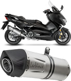 Impianto Di Scarico Completo Non Catalizzato E Senza Omologazione Suono Lv One Evo Acciaio Fondello Carbonio - Leovince Compatibile Con Yamaha Xp 530 T-Max Abs (2017-2019)