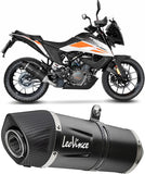 Terminale Di Scarico Senza Omologazione Suono Lv One Evo Acciaio Nero Fondello Carbonio - Leovince Compatibile Con Ktm 390 Adventure (2020-2024)