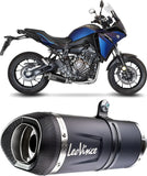 Impianto Di Scarico Completo Non Catalizzato E Senza Omologazione Suono Lv One Evo Acciaio Nero Fondello Carbonio - Leovince Compatibile Con Yamaha Tracer 7 (2020-2024)