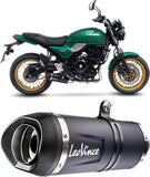Complete Exhaust System Without Catalytic Converter And Without Sound Certification Lv One Evo Steel Black Carbon Fiber End Cap - Leovince Compatible With Kawasaki Ninja 650 (2021-2026)