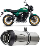 Complete Exhaust System Without Catalytic Converter And Without Sound Certification Lv One Evo Stainless Steel Carbon Fiber End Cap - Leovince Compatible With Kawasaki Z 650 Rs (2022-2024)