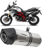 Terminale Di Scarico Senza Omologazione Suono Lv One Evo Acciaio Nero Fondello Carbonio - Leovince Compatibile Con Bmw F 800 Gs - Adventure (2017-2018)