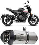 Impianto Di Scarico Completo Non Catalizzato E Senza Omologazione Suono Lv One Evo Acciaio Fondello Carbonio - Leovince Compatibile Con Triumph Tiger 660 Sport (2022-2024)