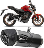 Complete Exhaust System Without Catalytic Converter And Without Sound Certification Lv One Evo Steel Black Carbon Fiber End Cap - Leovince Compatible With Honda Cb 125 R Neo Sports Café (2021-2023)