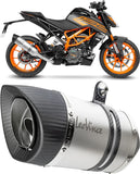 Terminale Di Scarico Senza Omologazione Suono Lv One Evo Acciaio Fondello Carbonio - Leovince Compatibile Con Ktm 390 Duke (2021-2023)