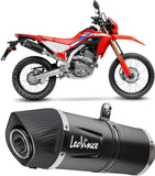 Terminale Di Scarico Senza Omologazione Suono Lv One Evo Acciaio Nero Fondello Carbonio - Leovince Compatibile Con Honda Crf 300 L - Rally (2021-2024)