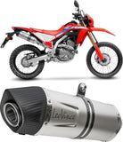 Exhaust Tip Without Sound Certification Lv One Evo Stainless Steel Carbon Fiber End Cap - Leovince Compatible With Honda Crf 300 L - Rally (2021-2024)