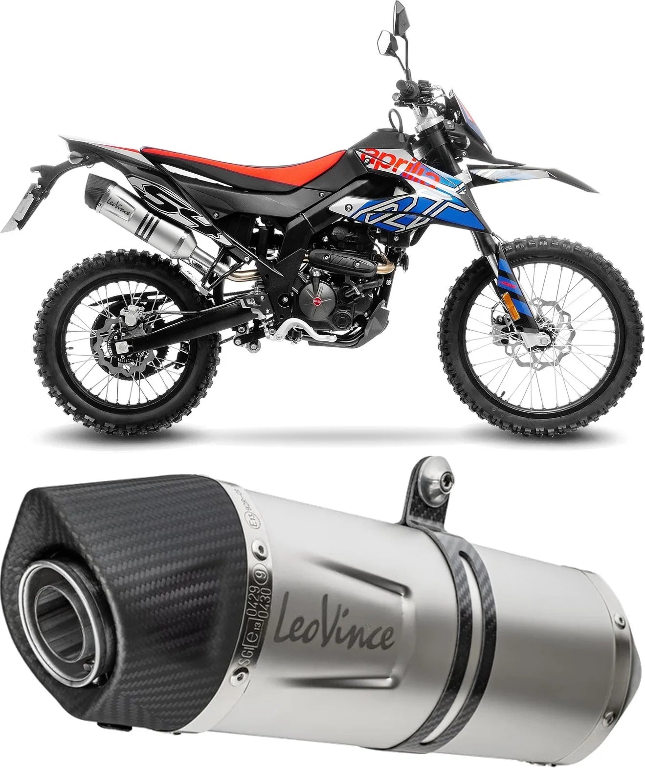 Terminale Di Scarico Senza Omologazione Suono Lv One Evo Acciaio Fondello Carbonio - Leovince Compatibile Con Aprilia Rx 125 (2021-2024)