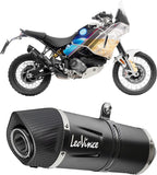 Terminale Di Scarico Senza Omologazione Suono Lv One Evo Acciaio Nero Fondello Carbonio - Leovince Compatibile Con Ducati Desert-X (2022-2024)