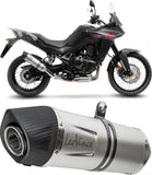 Exhaust Tip Without Sound Certification Lv One Evo Stainless Steel Carbon Fiber End Cap - Leovince Compatible With Honda Xl 750 Transalp Travel (2023-2024)
