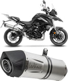 Terminale Di Scarico Senza Omologazione Suono Lv One Evo Acciaio Fondello Carbonio - Leovince Compatibile Con Benelli Trk 702 - X (2023-2024)