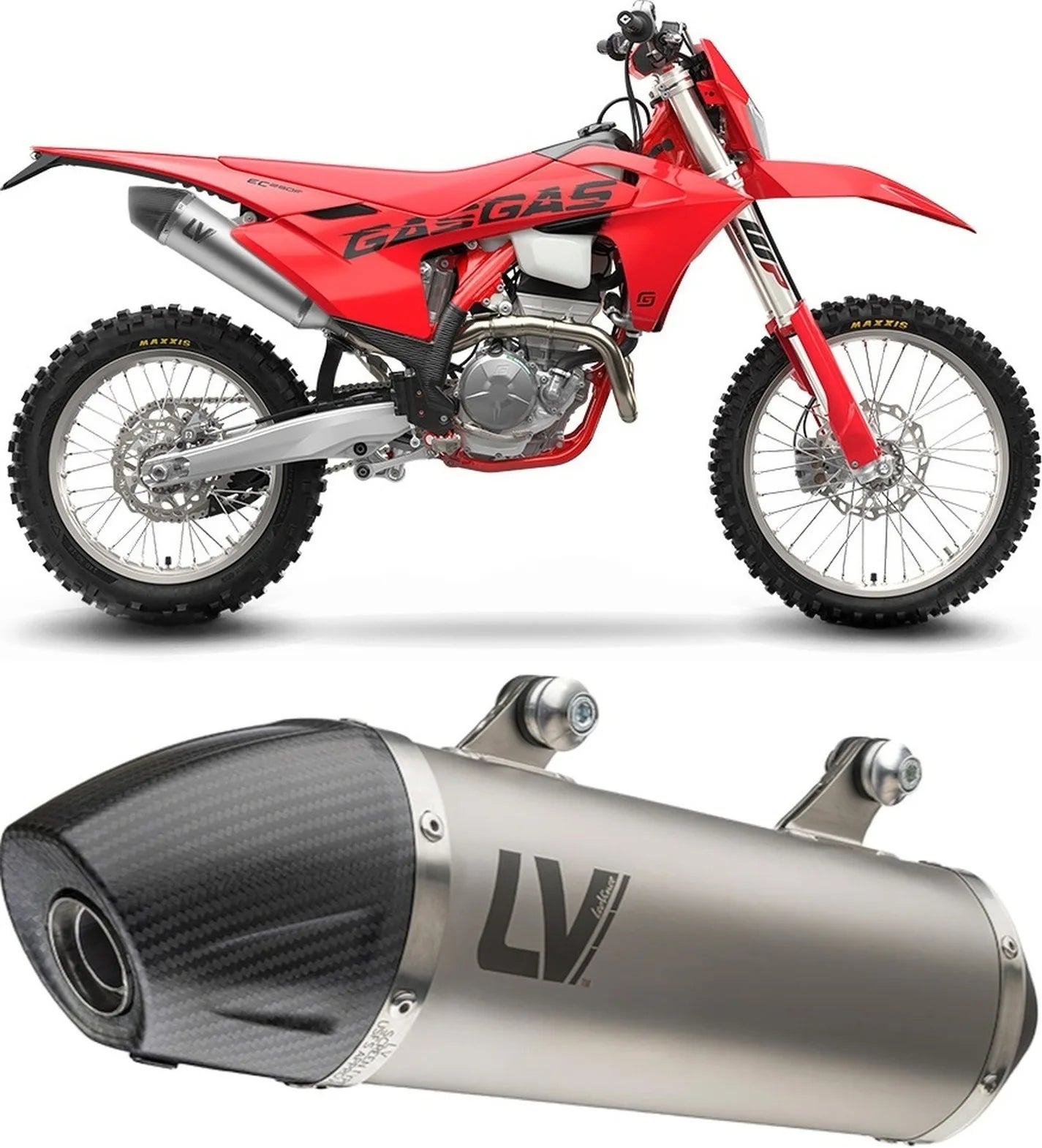 Terminale Di Scarico Senza Omologazione Suono Lv-X Evo Acciaio Fondello Carbonio - Leovince Compatibile Con Gasgas Ec 450 F (2024-2025)