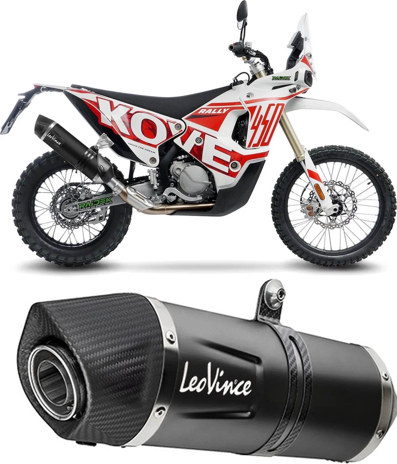 Terminale Di Scarico Senza Omologazione Suono Lv One Evo Acciaio Nero Fondello Carbonio - Leovince Compatibile Con Kove Moto 450 Rally (2023-2024)