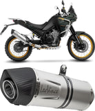 Exhaust Tip Without Sound Certification Lv One Evo Stainless Steel Carbon Fiber End Cap - Leovince Compatible With Kove Moto 800 X Pro - Adv (2024-2026)