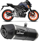 Complete Exhaust System Without Catalytic Converter And Without Sound Certification Lv One Evo Steel Black Carbon Fiber End Cap - Leovince Compatible With Yamaha Xsr 125 (2025-2026)