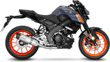 Impianto Di Scarico Completo Non Catalizzato E Senza Omologazione Suono Lv One Evo Acciaio Fondello Carbonio - Leovince Compatibile Con Yamaha Mt-125 (2025-2026)