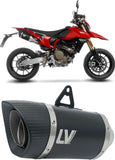 Doppio Terminale Di Scarico Senza Omologazione Suono Lv Pro Acciaio Nero Fondello Carbonio - Leovince Compatibile Con Ducati Hypermotard 698 Mono (2024-2026)