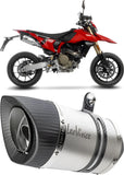 Doppio Terminale Di Scarico Senza Omologazione Suono Lv Pro Acciaio Fondello Carbonio - Leovince Compatibile Con Ducati Hypermotard 698 Mono (2024-2026)