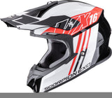 Casco Off-Road Per Moto Scorpion Exo Vx-16 Evo Air Polycarbonate Nero Grigio Rosso Lignes Taglia L
