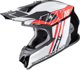 Casco Off-Road Per Moto Scorpion Exo Vx-16 Evo Air Polycarbonate Nero Rosso Lignes Taglia Xl